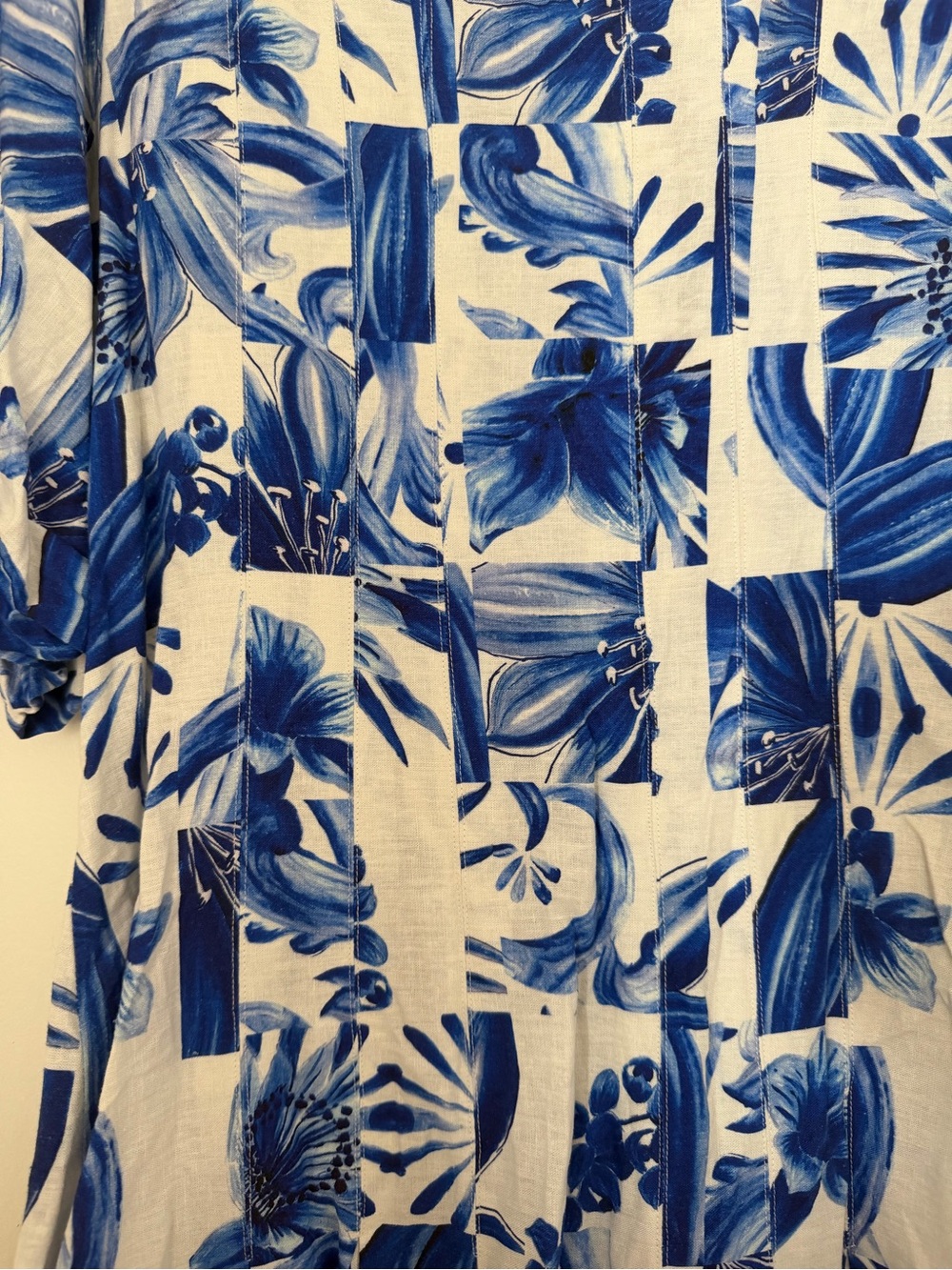 FARM Rio Blue & White Tropical Button-Front Dress - Picture 4 of 4